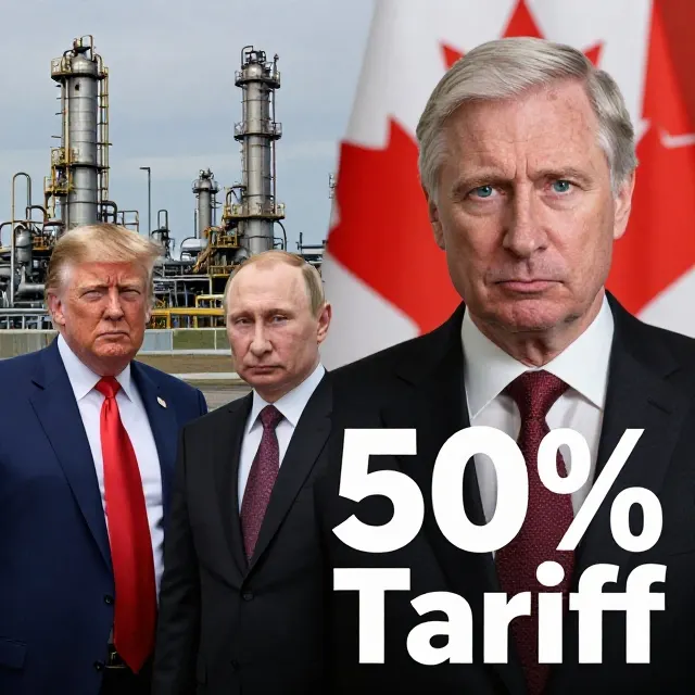 Global trade war 2026 featuring the US-Russia oil agreement and the US-Canada tariff economic crisis.
