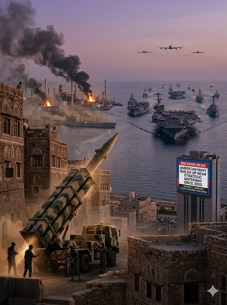 Middle East crisis 2026, U.S. Navy deployment Middle East, Houthi missile attack Saudi Arabia, Strait of Hormuz conflict.